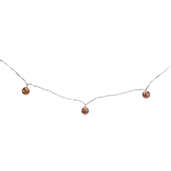 Best 10 B/O LED Warm White Rose Gold Metal Ball Christmas Lights - 6.25' Clear Wire Battery Operated