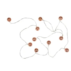 Best 10 B/O LED Warm White Rose Gold Metal Ball Christmas Lights - 6.25' Clear Wire Battery Operated