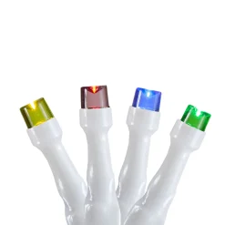 Sale 10 B/O Multi LED Wide Angle Christmas Lights - 3 ft White Wire Battery Operated