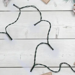 Outlet 10 B/O Pure White LED Wide Angle Christmas Lights - 3 ft Green Wire Led