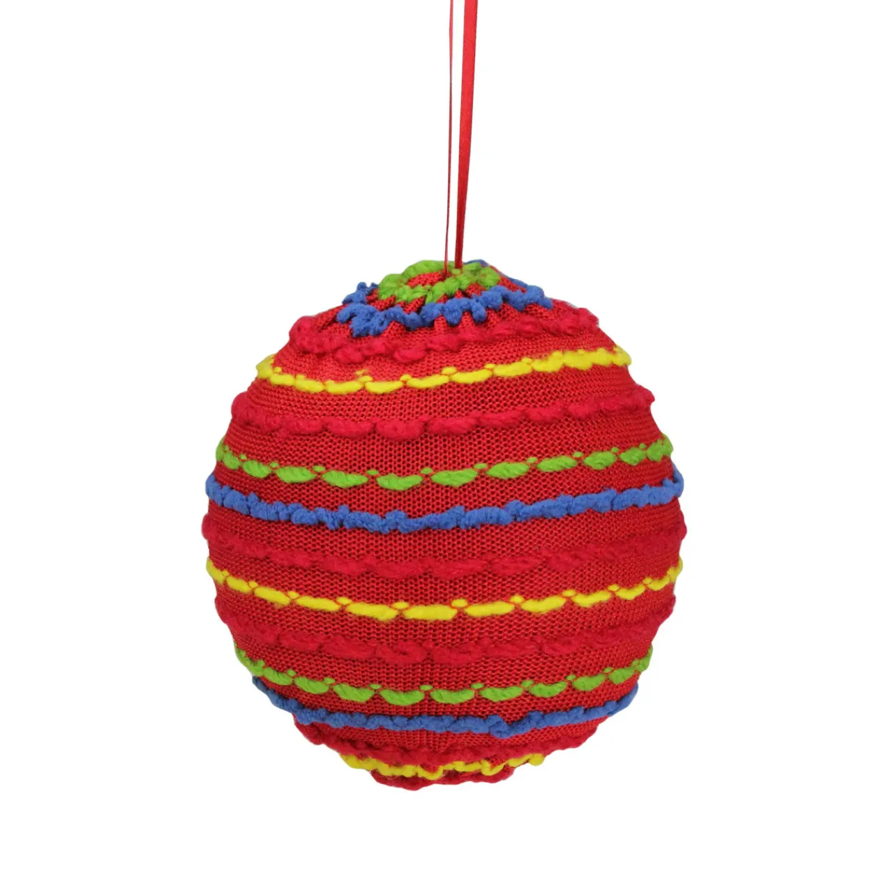 Online 4.25" Bohemian Multicolor Knitted Christmas Ball Ornament Glass|Ball Ornaments
