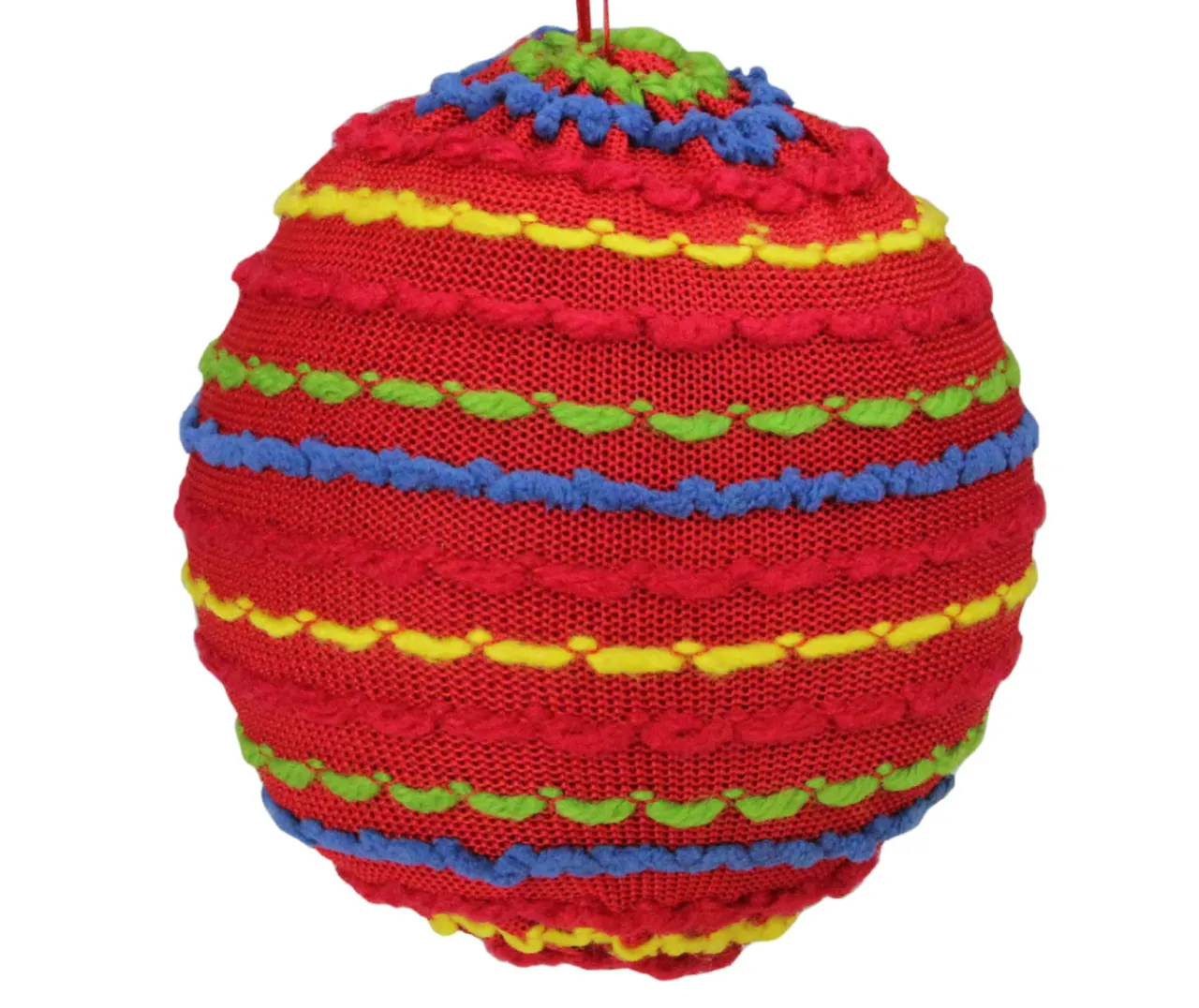 Online 4.25" Bohemian Multicolor Knitted Christmas Ball Ornament Glass|Ball Ornaments