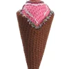 Clearance 6" Brown and Pink Strawberry Ice Cream Cone Christmas Ornament Food & Beverage