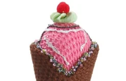 Clearance 6" Brown and Pink Strawberry Ice Cream Cone Christmas Ornament Food & Beverage