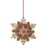 New 5" Brown and White Country Rustic Style Snowflake Christmas Ornament Icicles|Snowflakes
