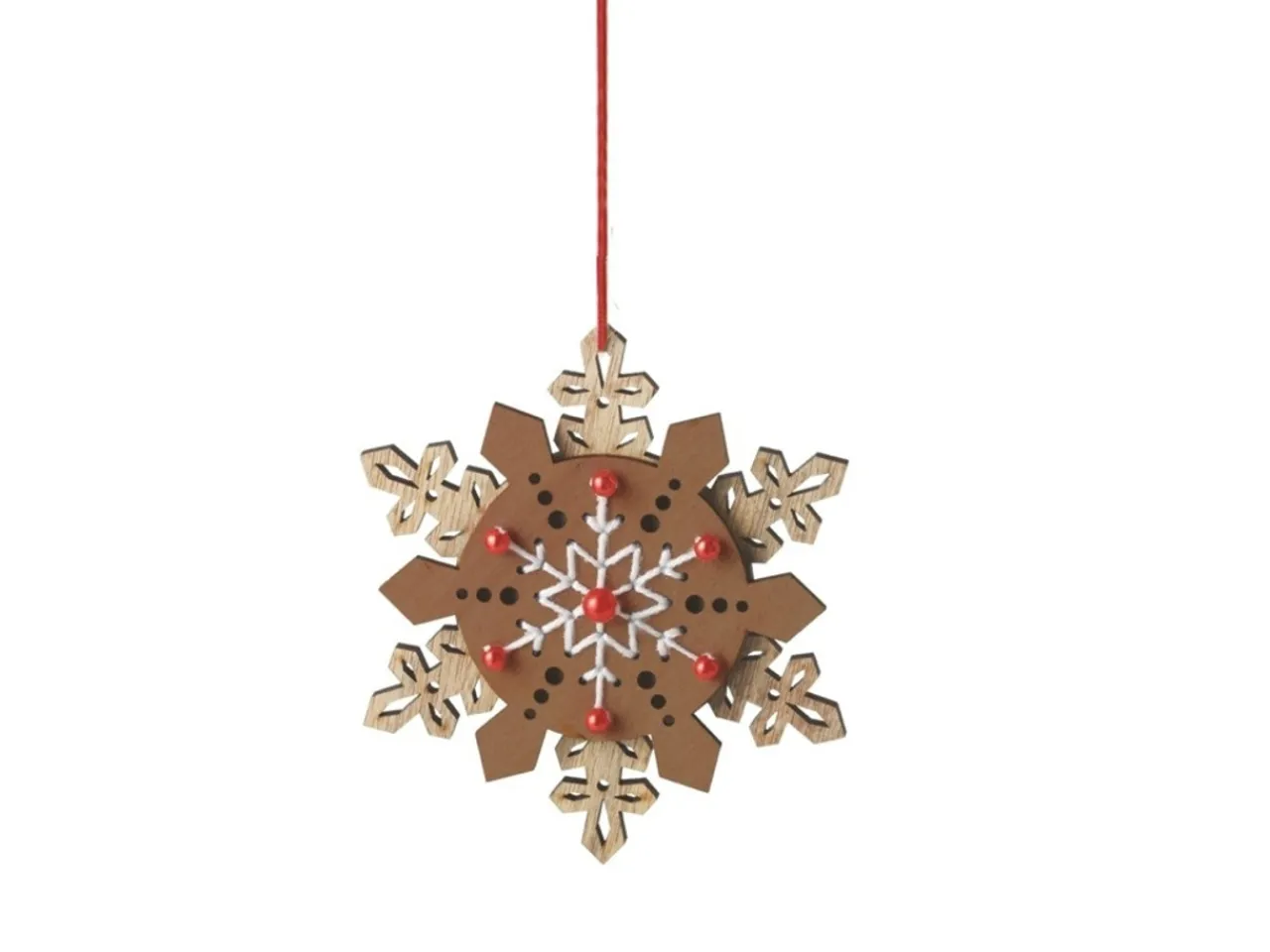 New 5" Brown and White Country Rustic Style Snowflake Christmas Ornament Icicles|Snowflakes