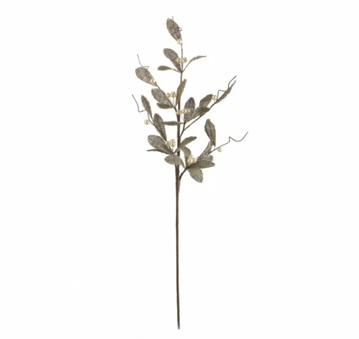 Outlet 30" Brown Glittered Artificial Mistletoe Floral Christmas Spray Sprays, Picks & Branches