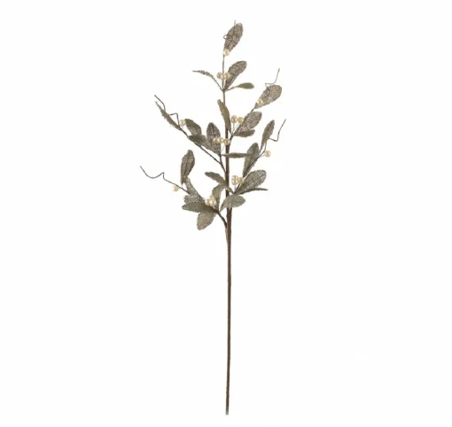 Outlet 30" Brown Glittered Artificial Mistletoe Floral Christmas Spray Sprays, Picks & Branches