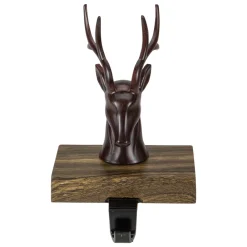 Best 7.5" Brown Marbled Buck Deer Head Christmas Stocking Holder Stocking Holders
