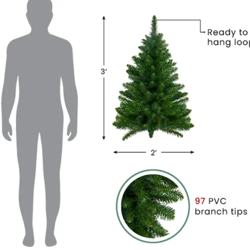 3' Buffalo Fir Artificial Christmas Wall or Door Tree - Unlit Wall Trees