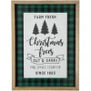 Clearance 16" Buffalo Plaid Wooden Framed "Farm Fresh Christmas Trees" Wall Decor Wall