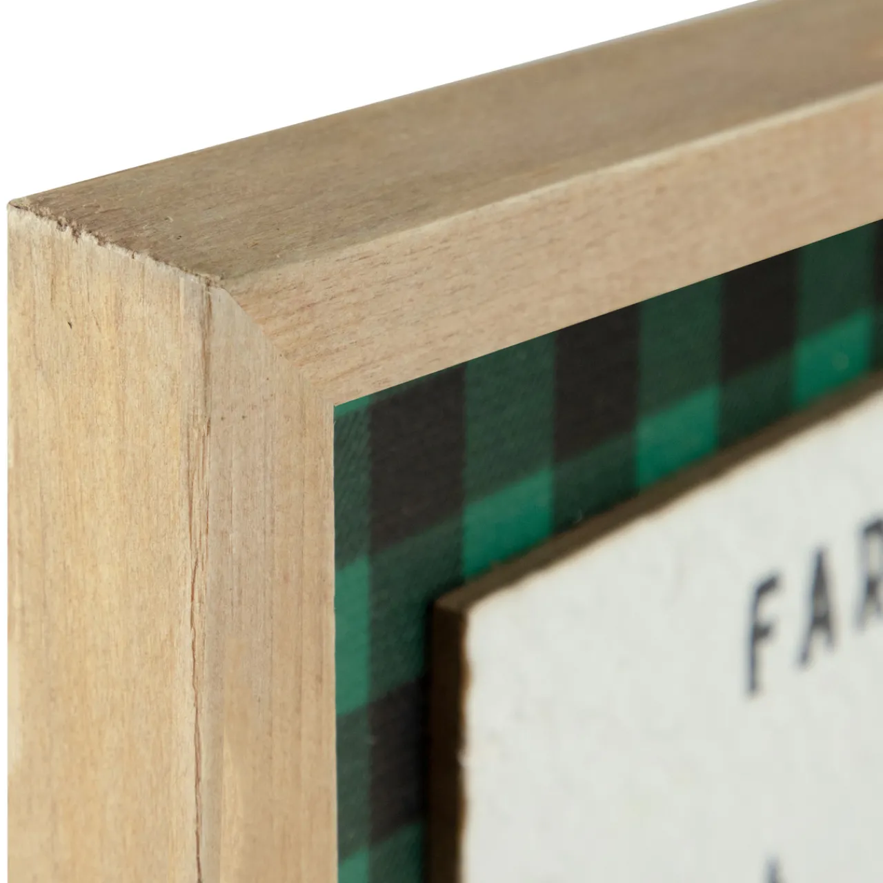 Clearance 16" Buffalo Plaid Wooden Framed "Farm Fresh Christmas Trees" Wall Decor Wall