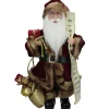 Outlet 18" Burgundy and Brown Santa Claus with Naughty or Nice List Christmas Figure Santa Claus