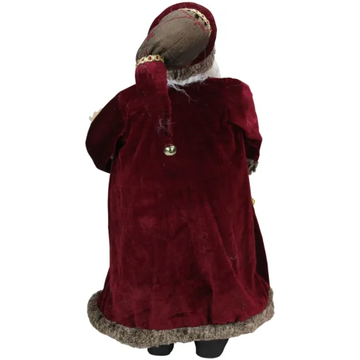 Outlet 24" Burgundy Santa Claus with Teddy Bear Christmas Figure Santa Claus