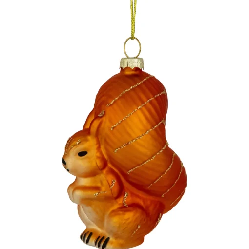 Online 4" Burnt Orange Squirrel Hanging Glass Christmas Ornament Animals