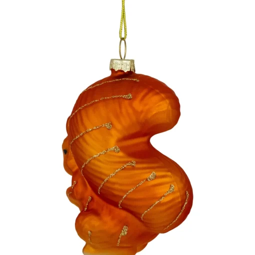 Online 4" Burnt Orange Squirrel Hanging Glass Christmas Ornament Animals