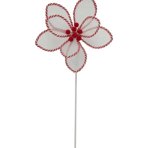 Discount 22" Candy Cane Poinsettia Christmas Stem Spray Sprays, Picks & Branches