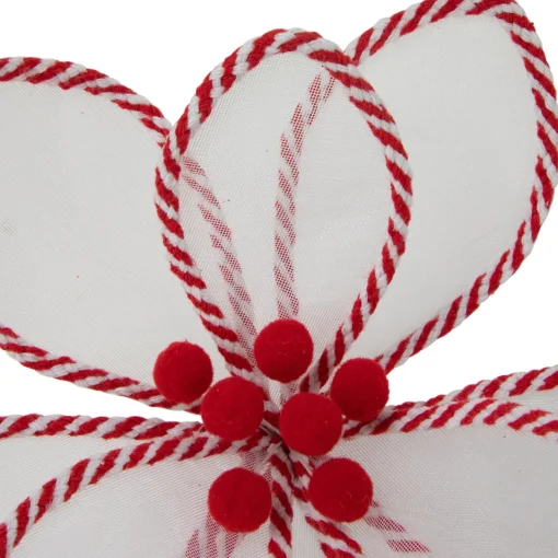 Discount 22" Candy Cane Poinsettia Christmas Stem Spray Sprays, Picks & Branches
