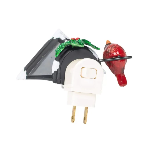 Hot 6" Cardinal on a Snow Covered Street Lamp Flickering Christmas Night Light Night Lights