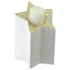 Outlet 6.25" Champagne Gold and White Glittered Candle Holder Candle Holders