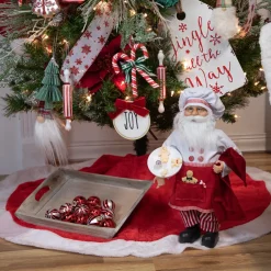 Sale 16" Chef Santa with Cookies and Napkin Christmas Figure Santa Claus