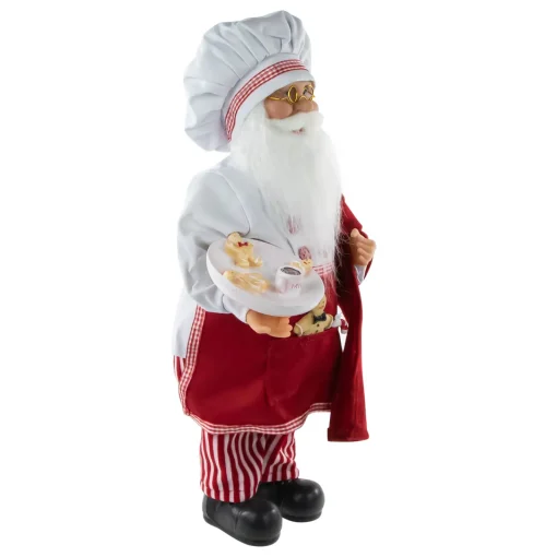 Sale 16" Chef Santa with Cookies and Napkin Christmas Figure Santa Claus