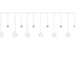 New 138 Clear LED Star Drop Window Curtain Christmas Lights - 17.75ft Clear Wire Novelty