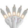 Discount 50 Clear Mini Christmas Light Set, 10ft White Wire Incandescent