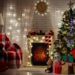 Discount 50 Clear Mini Christmas Light Set, 10ft White Wire Incandescent