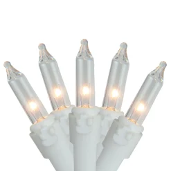 Sale 300 Clear Mini Icicle Christmas Lights - 13.5 ft White Wire Icicles