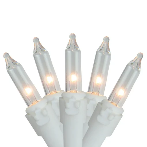 Sale 300 Clear Mini Icicle Christmas Lights - 13.5 ft White Wire Icicles