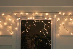 Sale 300 Clear Mini Icicle Christmas Lights - 13.5 ft White Wire Icicles