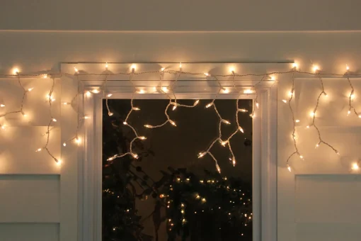 Sale 300 Clear Mini Icicle Christmas Lights - 13.5 ft White Wire Icicles