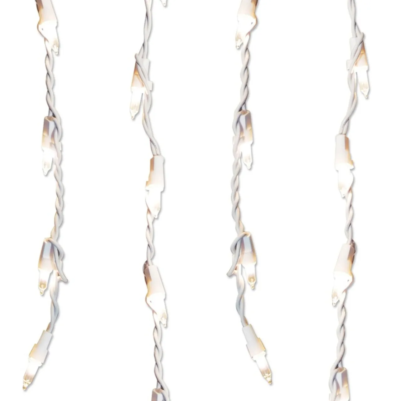 Best 300 Clear Mini Icicle Christmas Lights - 8.5' White Wire Icicles