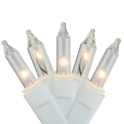 Best 300 Clear Mini Icicle Christmas Lights - 8.5' White Wire Icicles
