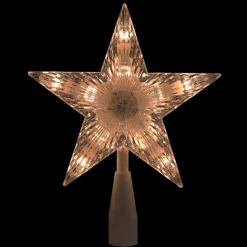 Outlet 7.25" Clear 5-Point Star Traditional Christmas Tree Topper- Clear Lights Stars