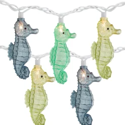 Best 10 Count Blue and Green Seahorse Novelty String Lights, 6.5 ft White Wire Novelty