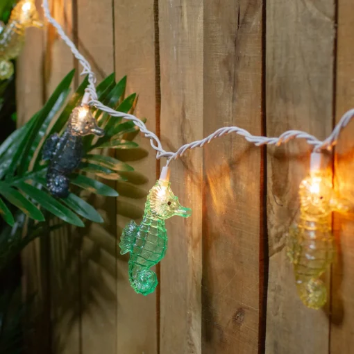 Best 10 Count Blue and Green Seahorse Novelty String Lights, 6.5 ft White Wire Novelty