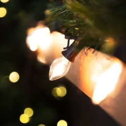 Best 25 Count Clear C7 Christmas Lights, 24ft Brown Wire C7 & C9 Lights