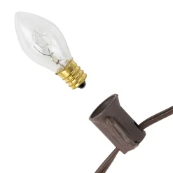 Best 25 Count Clear C7 Christmas Lights, 24ft Brown Wire C7 & C9 Lights