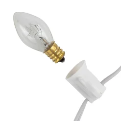 Outlet 25 Count Clear C7 Christmas Lights, 24ft White Wire C7 & C9 Lights