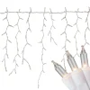 Outlet 300 Count Clear Mini Icicle Christmas Lights, 18ft White Wire Icicles