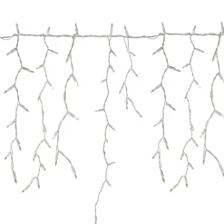 Outlet 300 Count Clear Mini Icicle Christmas Lights, 18ft White Wire Icicles