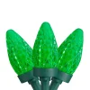 Sale 50 Count Green LED C7 Faceted Christmas Lights, 20.25 ft Green Wire C7 & C9 Lights