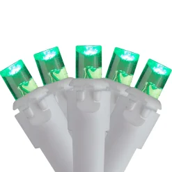 Clearance 100 Count Green LED Wide Angle Icicle Christmas Lights, 5.5ft White Wire Led