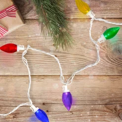 Best 25 Count Multi-Color LED C9 Christmas Lights, 16 ft White Wire C7 & C9 Lights