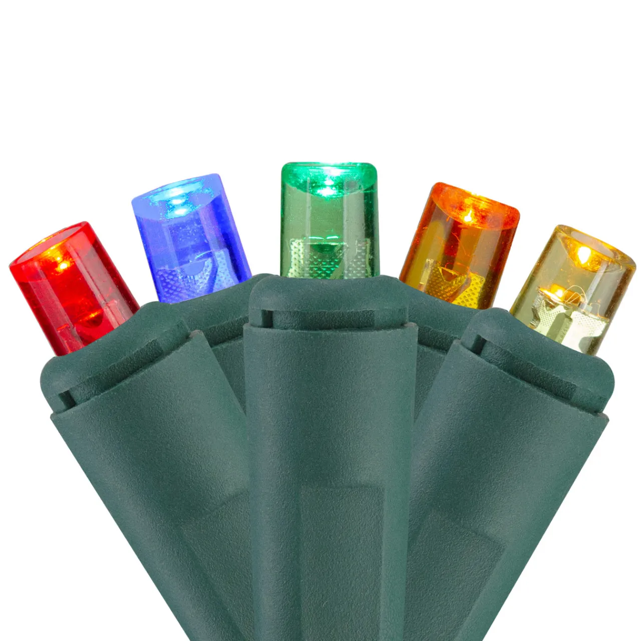 60 Count Multi-Color LED Wide Angle Twinkling Christmas Lights - 19.5', Green Wire Led