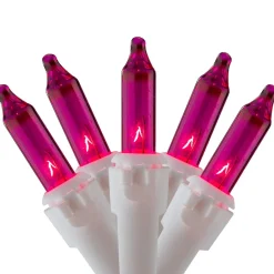 Outlet 100 Count Pink Mini Icicle Christmas Lights - 8' White Wire Icicles
