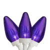 25 Count Purple LED C7 Christmas Lights, 16 ft White Wire C7 & C9 Lights