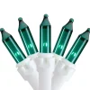 100 Count Teal Mini Icicle Christmas Lights, 3.5 ft White Wire Icicles